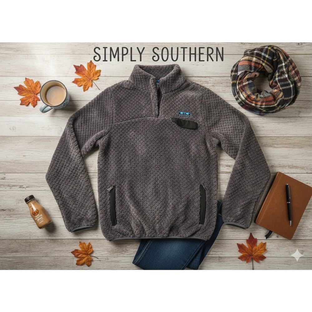 Simply Southern Dusty Plum Soft Fleece Pullover Sz. L
